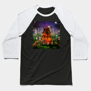 Little friends in the night with pumpkin house Baseball T-Shirt